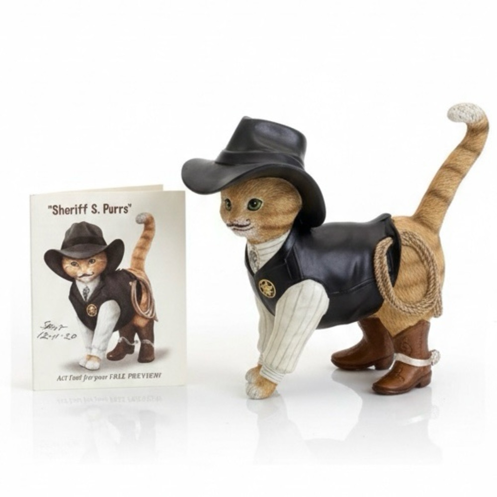 "Sheriff S. Purrs" Spurs 'N Fur Kitty Cowboys" series ~ HAMILTON COLLECTION